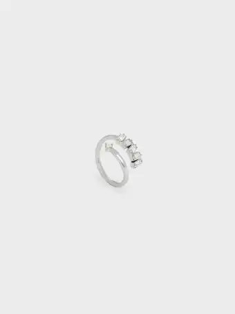 Swarovski® crystal embellished wrap ring
- silver