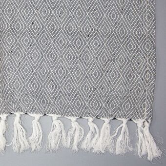Whitehouse Diamond cotton throw - dark grey offer