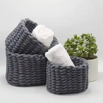 Whitehouse Woven cotton rope basket - dark grey offer