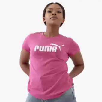 Totalsports Women's puma essentials logo heather dark pink tee offer