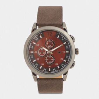 Markham Mkm dark brown bronze face with choc pu strap watch offer