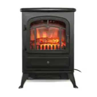 Cash Crusaders Dixon 1800w electric fireplace heater with realistic flame effect offer