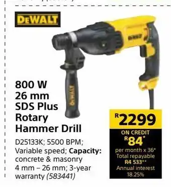 Builders Express 800 w 26mm sds plus rotary hammer drill offer