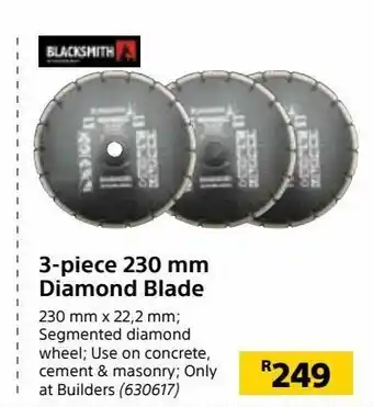 3-piece 230 mm diamond blade