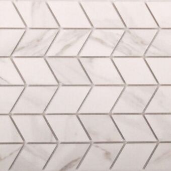 Carrara white porcelain diamond mosaic