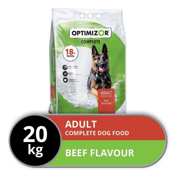 Optimizor complete dog food adult 20kg offer at Takealot