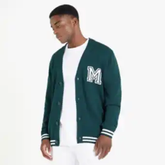 Markham Mkm forest green sports badge fashion cardigan offer
