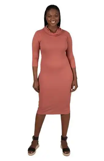 JAM Clothing Ladies long sleeve bodycon dress - mink offer