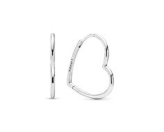 Pandora Asymmetrical heart hoop earrings offer