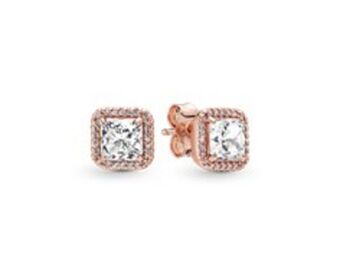 Pandora Square sparkle halo stud earrings offer