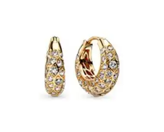 Sparkling pattern hoop earrings