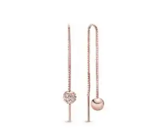 Pandora Polished & pavé bead dangle earrings offer