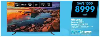 Makro Hisense - 146 cm (58") Smart LED 4K TV offer