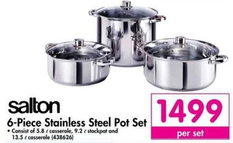 Salton 6-Piece Stainless Steel Pot Set