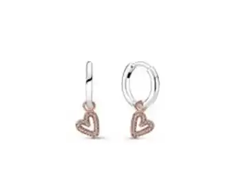Pandora Sparkling freehand heart hoop earrings offer