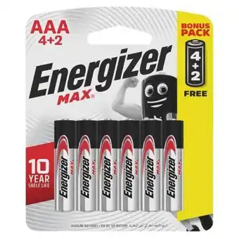 Game Energizer max aaa 4+2 pack alkaline offer