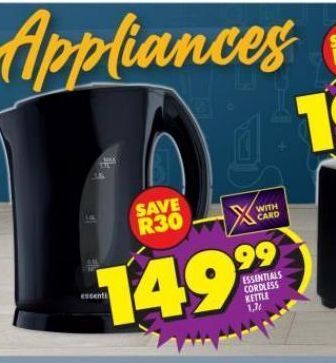 Shoprite Essentials cordless kettle offer