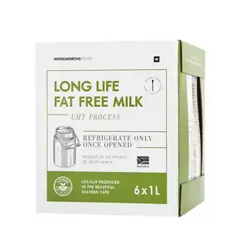 Woolworths Long life fat free milk 6 x 1 l offer