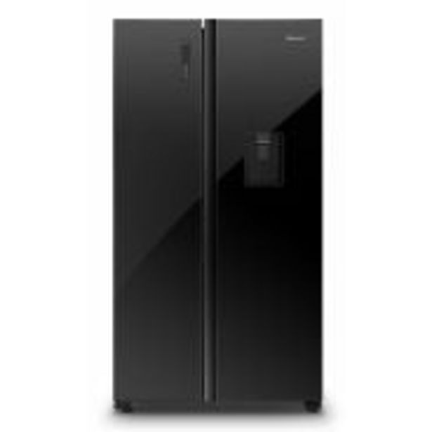 Hisense 514l side by side fridge, black glass h670smibwd offer at HiFi