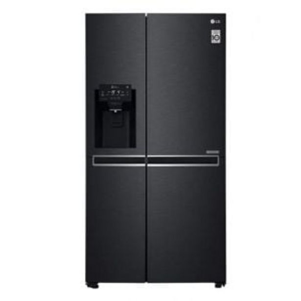 Lg 668l matt black side by side fridge with doorindoor gcj247cqbv