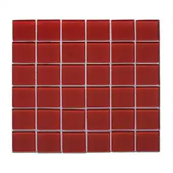 Cherry red glass mosaic                                300mm x 300mm