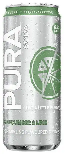 Pura sparkling soda - cucumber & lime