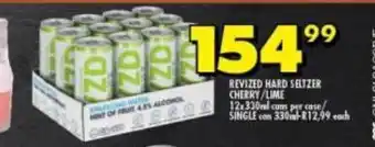 Revized hard seltzer cherry / lime