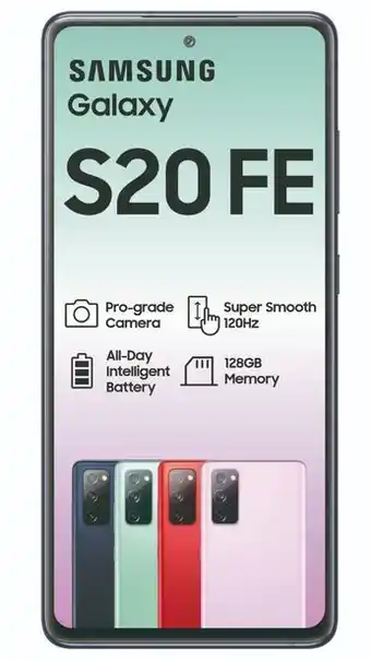 Vodacom Samsung galaxy s20 fe + samsung galaxy watch 4 40mm - red core 3gb 200min - topup offer