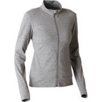 Women's straight-cut zipped sweatshirt with pocket 100 - mottled grey