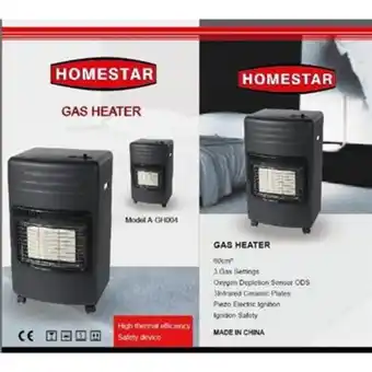 Gas heater 3 gas settings