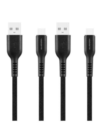 House & Home Volkano weave type-c 4 cable pack - black - vk-20144-bk offer
