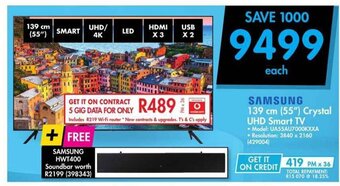 Makro Samsung - 139 cm (55") Crystal UHD Smart TV offer