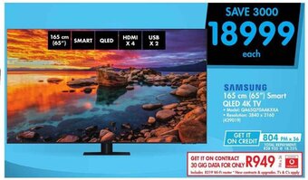 Makro Samsung - 165 cm (65") Smart QLED 4K TV offer