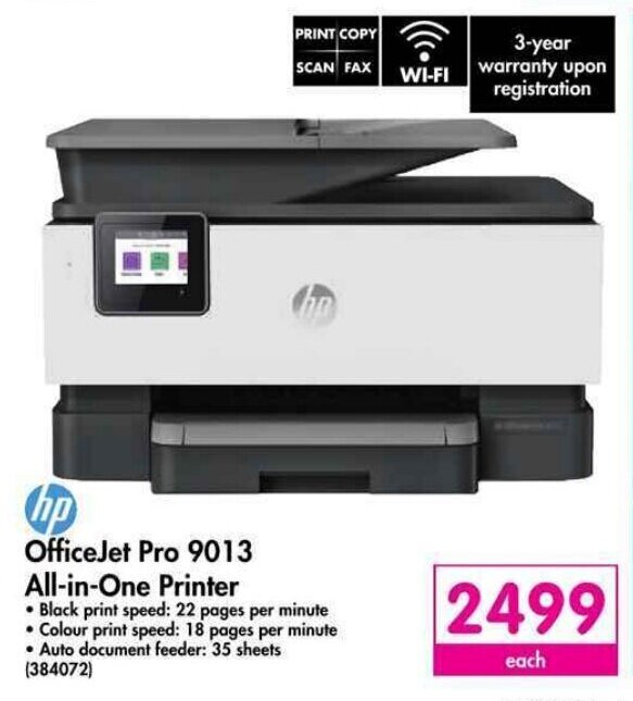 Hp OfficeJet Pro 9013 AllinOne Printer offer at Makro