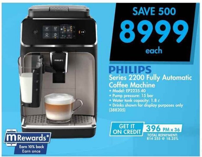 Philips Series 2200 Fully Automatic Coffee Machine offer at Makro