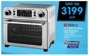 Makro Milex - 23L Airfryer Oven with Rotisserie offer