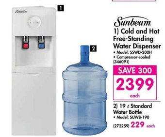 Sunbeam - Cold and Hot Free-Standing Water Dispenser
