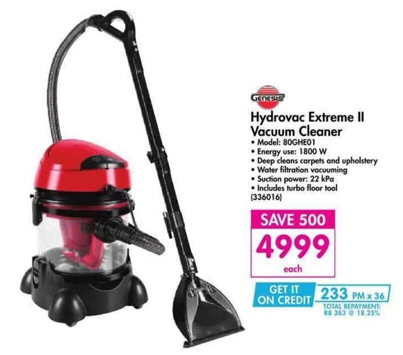 Genesis Hydrovac Extreme II Vacuum Cleaner offer at Makro