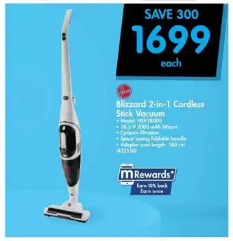 Makro Hoover - Blizzard 2-in-1 Cordless Stick Vacuum offer