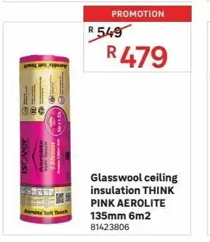 Leroy Merlin Glass wool ceiling insulation think pink aerolite 135mm 6m2 offer