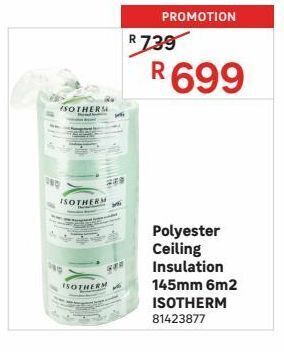 Polyester ceiling insulation 145mm 6m2 isotherm