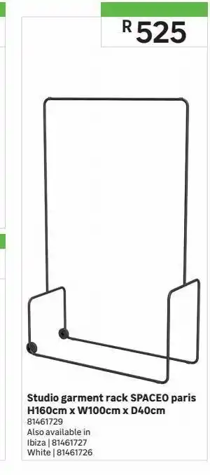 Leroy Merlin Studio garment rack spaceo paris h160cm x w100cm x d40cm offer