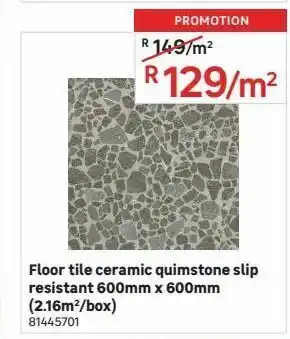 Leroy Merlin Floor tile ceramic quimstone slip resistant 600mm x 600mm (2.16m2/box) offer