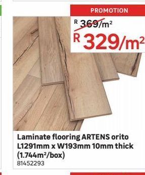 Leroy Merlin Laminate flooring artens orito l1291mm x w193mm 10mm thick (1.744m2/box) offer