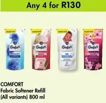 Makro Comfort Fabric Softener Refill 4x800ml offer