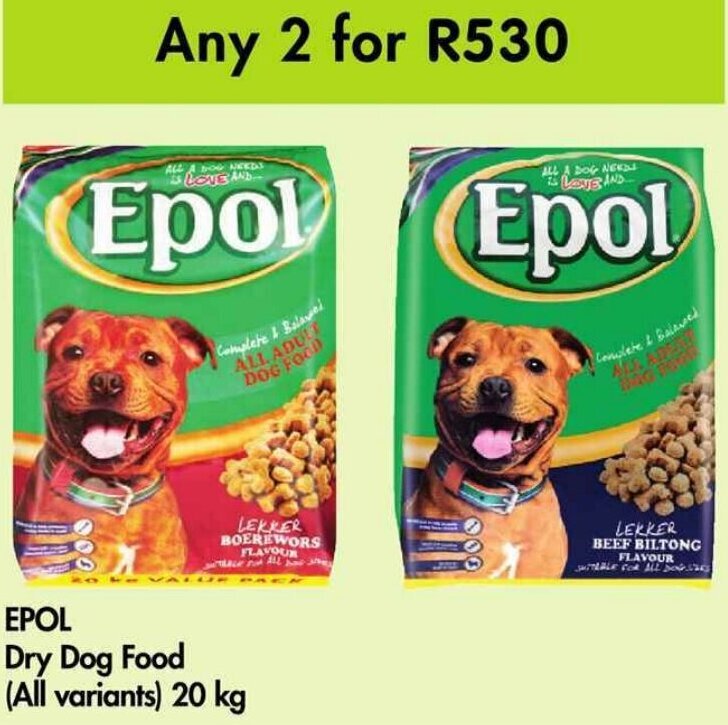 EPol Dry Dog Food 2x20kg offer at Makro