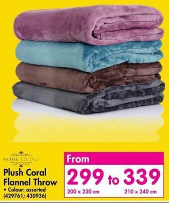 Makro Plush Coral Flannel Throw 200 x 230cm offer