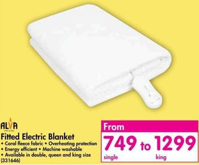 Alva Fitted Electric Blanket Single offer at Makro