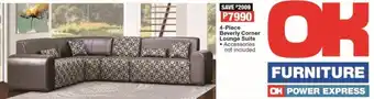 OK Furniture 4-Piece Beverly Corner Lounge Suite offer