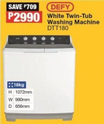 OK Furniture Defy White Twin-Tub Washing Machine offer